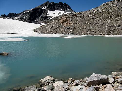 tarn just below Skytop Glacier, with Mt. Villard in the Background.