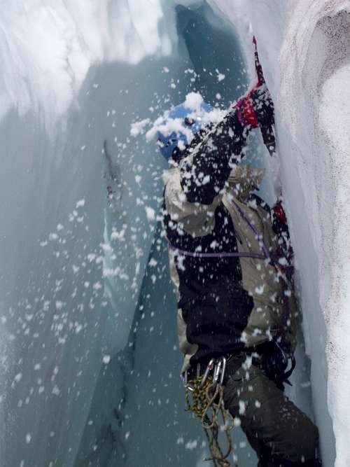 ice climbing in the white river glacier