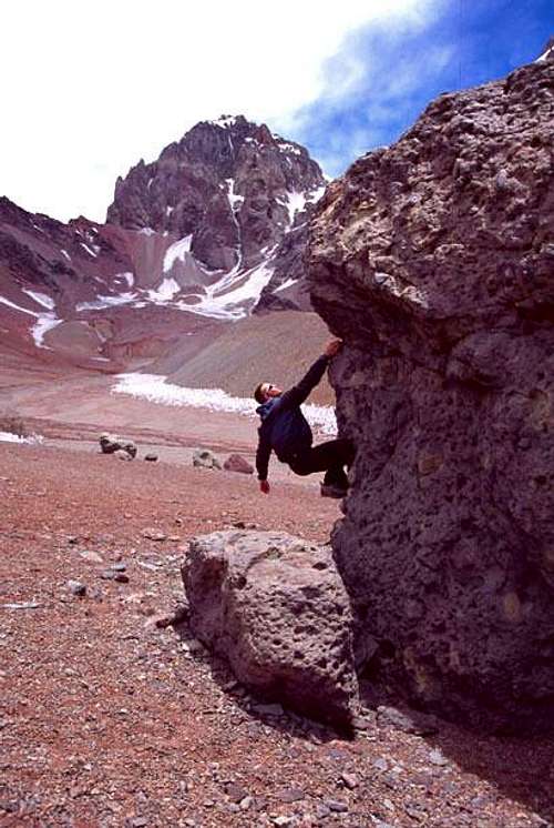 Bouldering near Aconcagua Base Camp