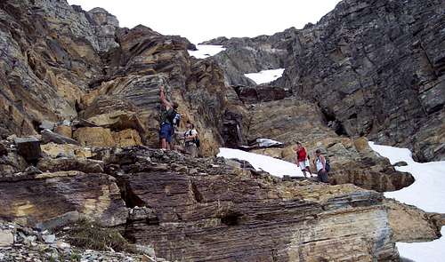 Upper cliffs on South Slope Route
