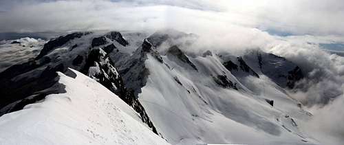 The Monterosa massif seen from the central Breithorn.