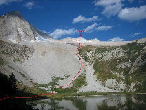 Route to Snowmass Summit from the Lake