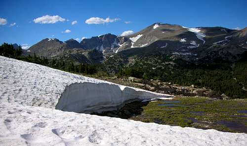 Snowfield above Mountain Sheep Lake