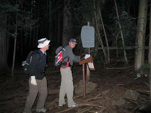 At the wilderness trail register