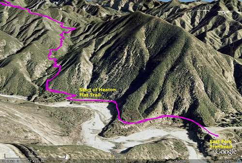 Iron Mountain via Heaton Flat - Google Earth Rendition Part 1