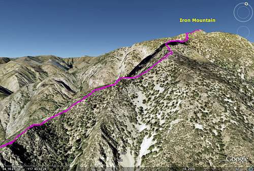Iron Mountain via Heaton Flat - Google Earth Rendition Part 5
