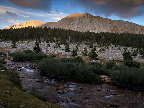 Point 12,320 above Tyndall Creek in alpenglow