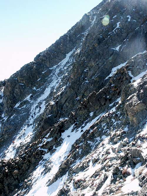 Climbers in the North Face Gully