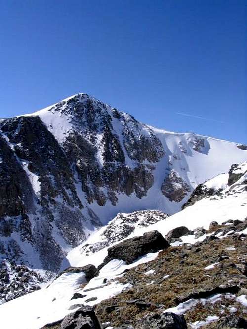 Hallett Peak's summit from...