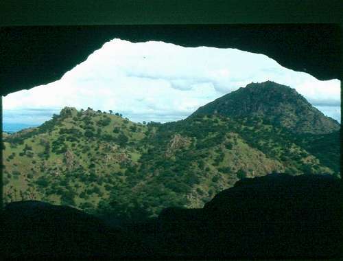 Looking out of cave in Cat Rock