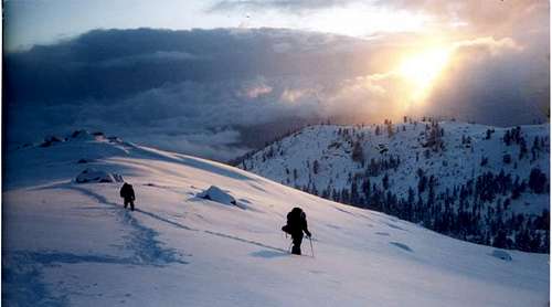 sunset near Kaiser summit