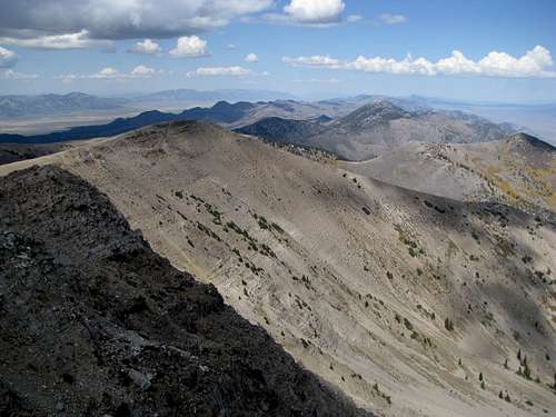 North along the spine of the Schell Creek Range