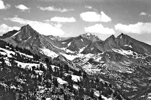 Mt. Clarence King and Mt. Cotter from the west