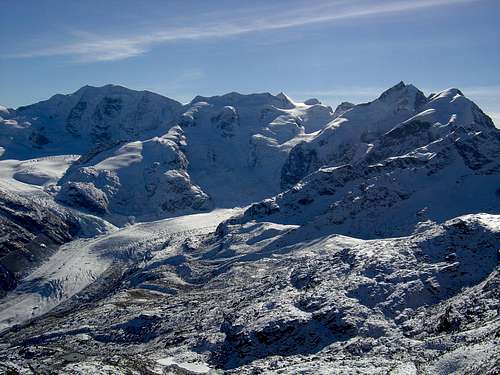 Summit view to the Bernina range