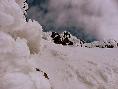 Snow formations on Illiniza Norte.