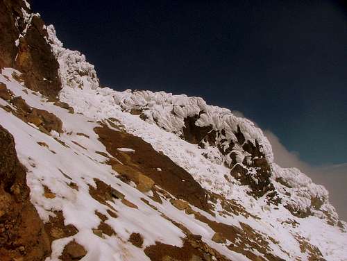 Getting to the upper ridge.