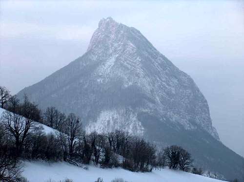 The Chamechaude, Chartreuse's highest top, from Proveysieux