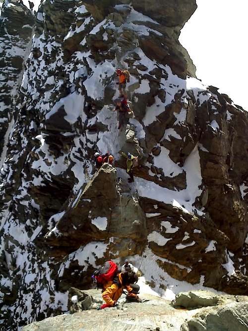 Climbers on Obere Glocknerscharte