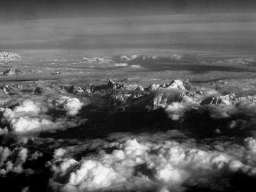 Mont Blanc massive from the air