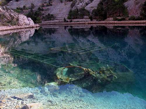 The remains of a sunken cargo-warship