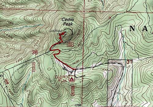 Cedro Peak Topo