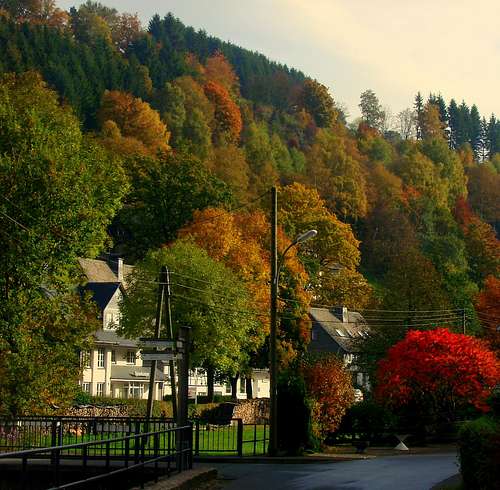 The lovely Westfeld valley on the foot of Kahler Asten (841m) in autumn colours