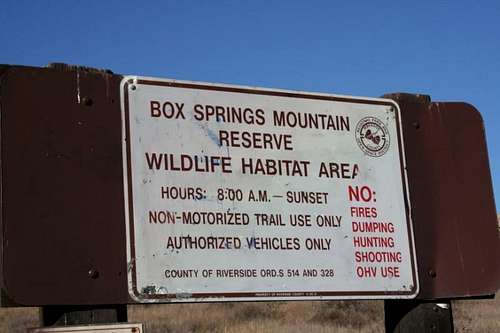 Box Springs Mountain Reserve Wildlife Habitat Area