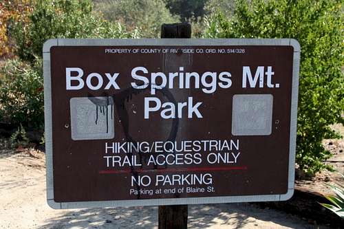 Box Springs Mountain Signs