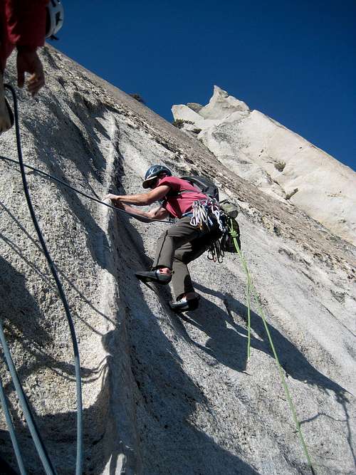 Charles starts P5 of the Michael Strassman Memorial Route