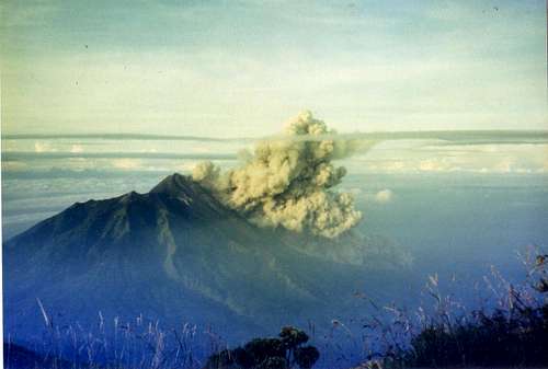 Merapi Volcano Spray Out Volcanic Material
