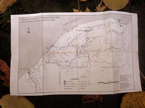Porcupine Mountains Trail Map