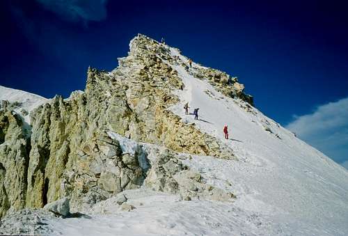 Descending from the summit