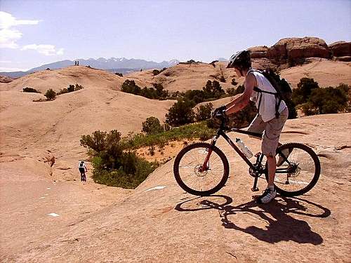 Sand Flats near Moab: bikers...