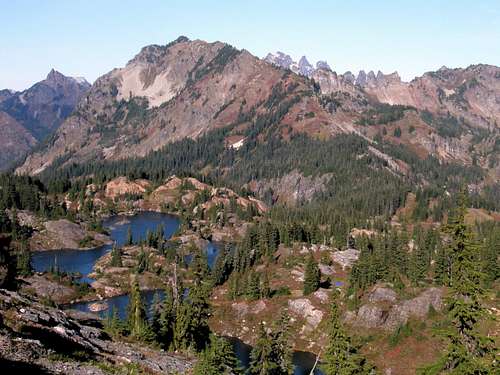 Rampart Lakes and Alta from Gully