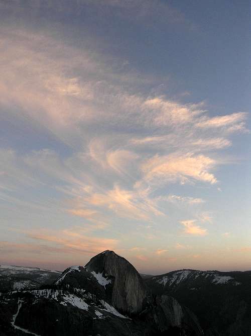 Half Dome & Clouds from Mount Watins