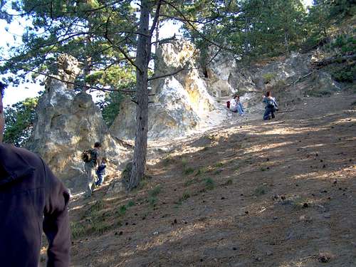 Strange sandstone cliffs near Szekrényes-hegy