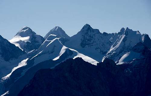  Monte Zebru (3735m), Königspitze (3851m), Thurwieser Spitze (3530m), Trafoier Eiswand (3563m)