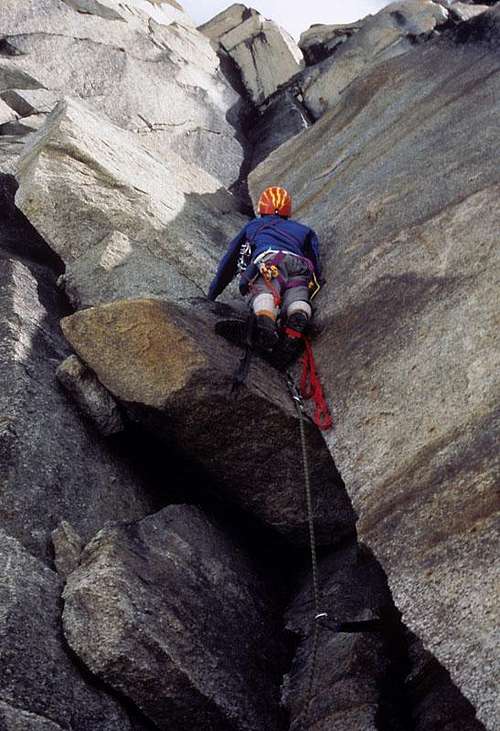 Aid Climbing on the Gargoyle, Great Gorge, Alaska