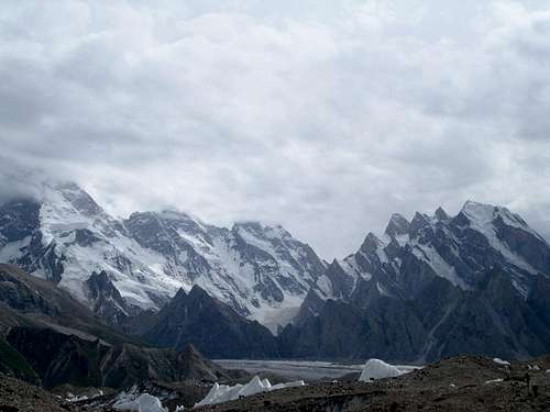 Masherbrum as seen from Baltoro Glacier