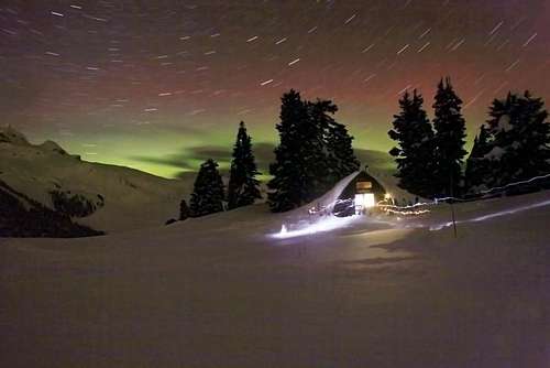 Winter landscape at Elfin Hut, Garibaldi Provincial Park, BC