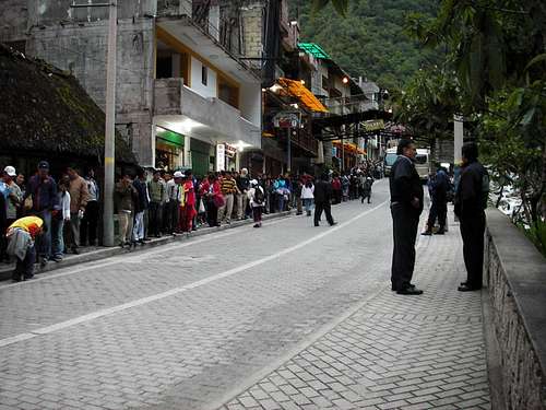 Waiting For the Bus in Aguas Calientes