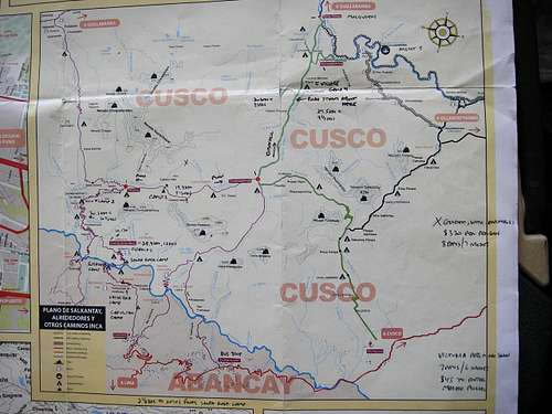 Cachora - Choquequirao - Machu Picchu Map