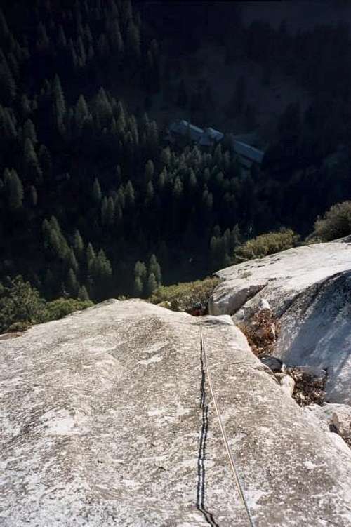 Looking down to the Ahwahnee...