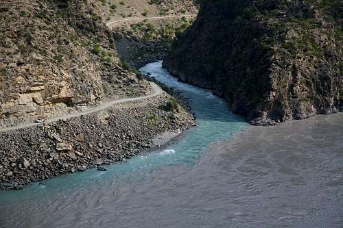 A view of Indus River from Karakoram Highway