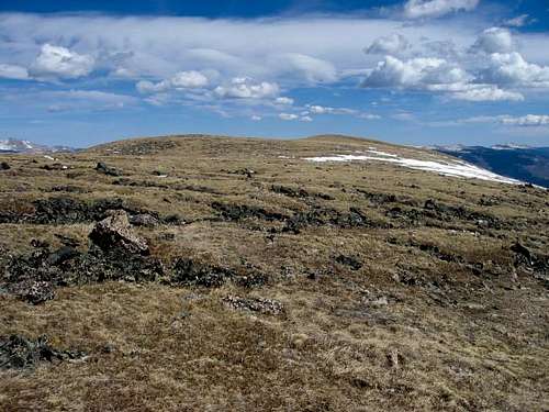 The grassy summit plateau of...