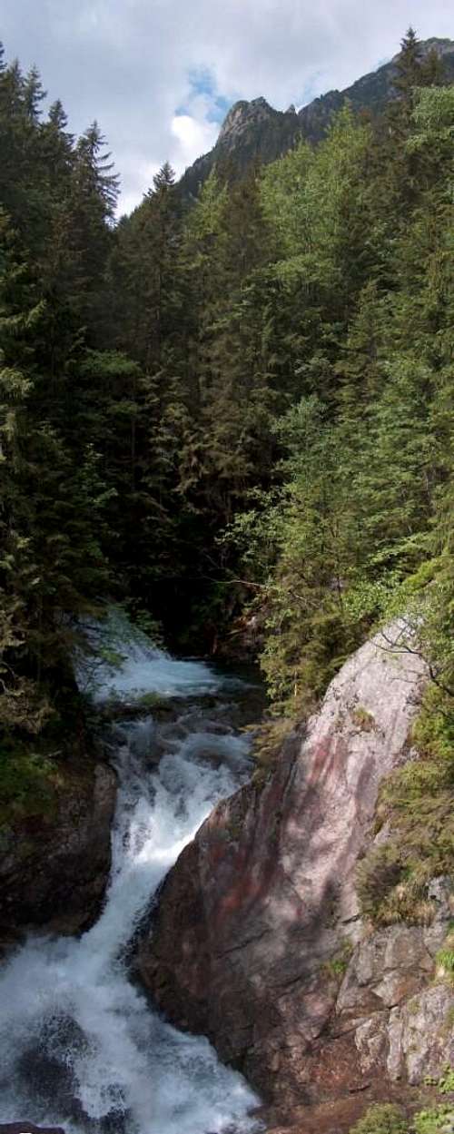 Mickiewicz waterfall in Tatra's 5 lakes Valley