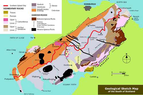 Geological map of South Scotland
