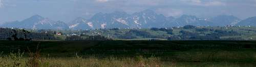 The White and High Tatras seen from Czarny Dunajec
