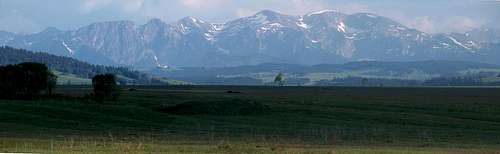 The Polish Western Tatras seen from Czarny Dunajec
