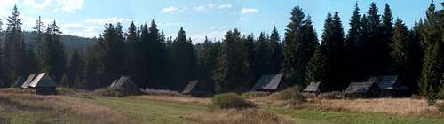 Abandoned village of barns near Jurgów